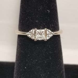 14k white gold princess cut diamond ring